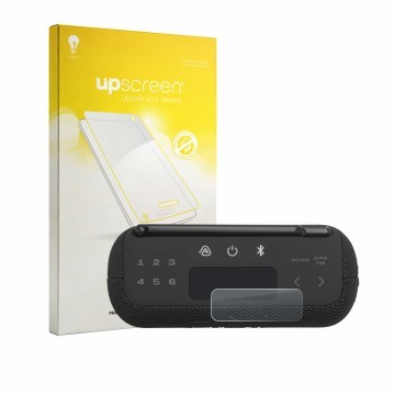 Parte frontale di una confezione del prodotto con il logo del marchio upscreen. Accanto è raffigurato il dispositivo JBL Tuner