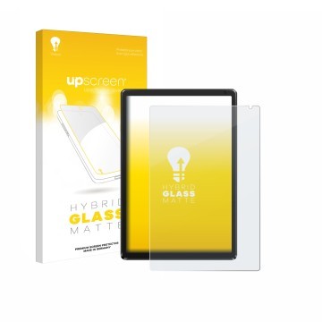 Vorderseite einer Produktverpackung mit dem Markenlogo upscreen. Daneben ist das Gerät Ainmel AMLC12 10.1