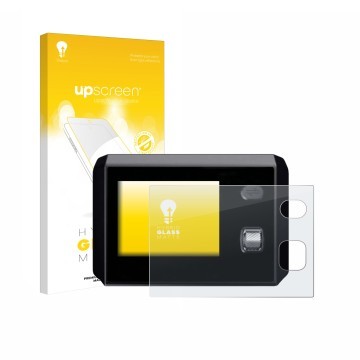 Face avant d’un emballage produit avec le logo de la marque upscreen. À côté, l’appareil SkyRC MC5000 est représenté avec la p