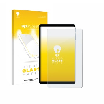 Parte frontale di una confezione del prodotto con il logo del marchio upscreen. Accanto è raffigurato il dispositivo Teclast T