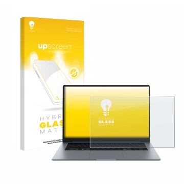 Vorderseite einer Produktverpackung mit dem Markenlogo upscreen. Daneben ist das Gerät Samsung Galaxy Book6 16