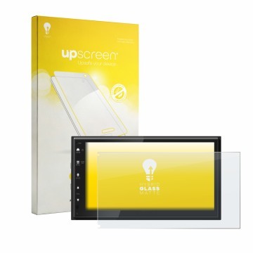 Vorderseite einer Produktverpackung mit dem Markenlogo upscreen. Daneben ist das Gerät Kenwood DMX5023DAB mit dem zugehörigen 