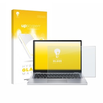 Parte frontale di una confezione del prodotto con il logo del marchio upscreen. Accanto è raffigurato il dispositivo Acer Aspi