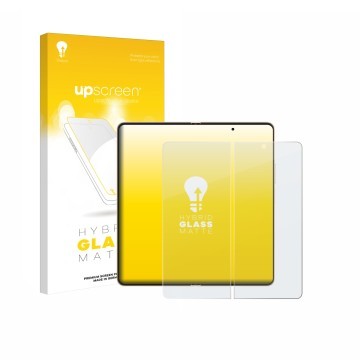 Parte frontale di una confezione del prodotto con il logo del marchio upscreen. Accanto è raffigurato il dispositivo Honor Mag