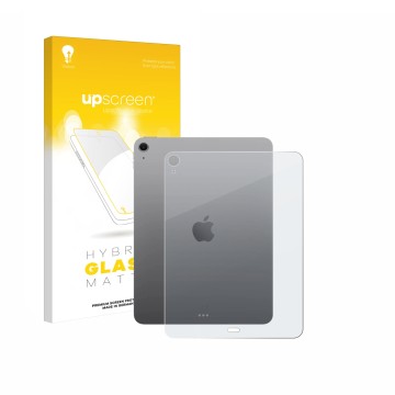 Parte frontale di una confezione del prodotto con il logo del marchio upscreen. Accanto è raffigurato il dispositivo Apple iPa