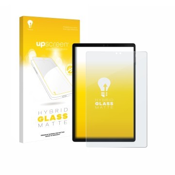 Face avant d’un emballage produit avec le logo de la marque upscreen. À côté, l’appareil ZTE Blade X1001 est représenté avec l