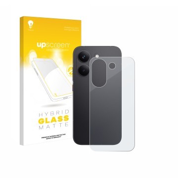 Front side of a product packaging with the brand logo upscreen. Next to it is the device Xiaomi Poco X8 Pro (Back) shown with 