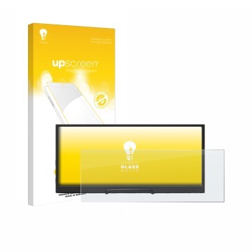 Vorderseite einer Produktverpackung mit dem Markenlogo upscreen. Daneben ist das Gerät Prechen HD-123 12,3