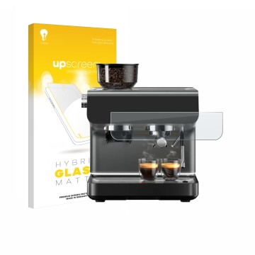 Face avant d’un emballage produit avec le logo de la marque upscreen. À côté, l’appareil WMF Espresso Pro est représenté avec 
