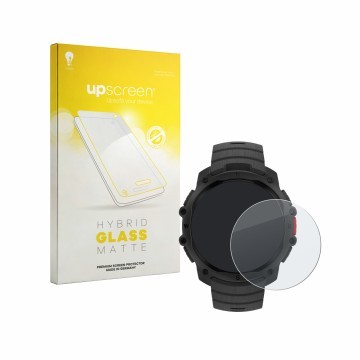 Parte frontale di una confezione del prodotto con il logo del marchio upscreen. Accanto è raffigurato il dispositivo Polar Str