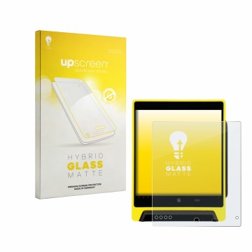 Vorderseite einer Produktverpackung mit dem Markenlogo upscreen. Daneben ist das Gerät Nayax VPOS Media 4 mit dem zugehörigen 