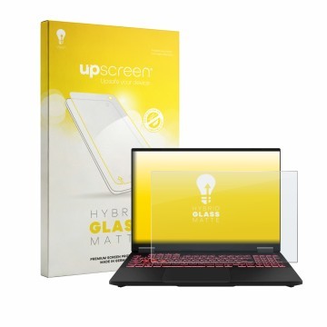 Vorderseite einer Produktverpackung mit dem Markenlogo upscreen. Daneben ist das Gerät ASUS TUF Gaming F16 FX608 mit dem zugeh