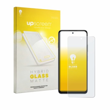 Vorderseite einer Produktverpackung mit dem Markenlogo upscreen. Daneben ist das Gerät Huawei Enjoy 90 Plus mit dem zugehörige