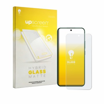 Parte frontale di una confezione del prodotto con il logo del marchio upscreen. Accanto è raffigurato il dispositivo Oppo F33 