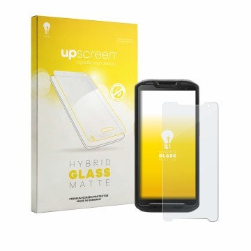 Front side of a product packaging with the brand logo upscreen. Next to it is the device Point Mobile PM84P shown with the cor