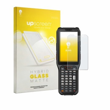 Vorderseite einer Produktverpackung mit dem Markenlogo upscreen. Daneben ist das Gerät Urovo RT40S mit dem zugehörigen Display