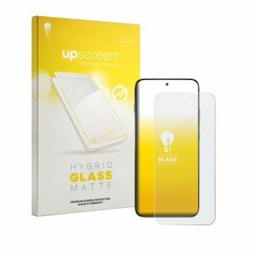 Vorderseite einer Produktverpackung mit dem Markenlogo upscreen. Daneben ist das Gerät Motorola Edge 70 Pro mit dem zugehörige