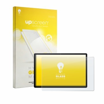 Vorderseite einer Produktverpackung mit dem Markenlogo upscreen. Daneben ist das Gerät Acer Iconia A14 mit dem zugehörigen Dis
