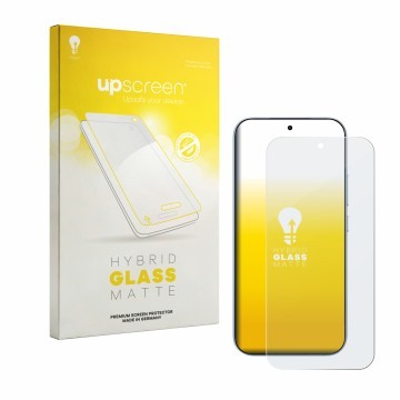 Vorderseite einer Produktverpackung mit dem Markenlogo upscreen. Daneben ist das Gerät Xiaomi 17T mit dem zugehörigen Displays