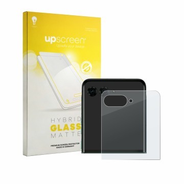 Parte frontale di una confezione del prodotto con il logo del marchio upscreen. Accanto è raffigurato il dispositivo Motorola 