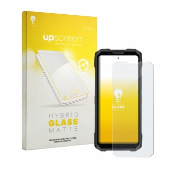 Vorderseite einer Produktverpackung mit dem Markenlogo upscreen. Daneben ist das Gerät Doogee V Max 2 Pro mit dem zugehörigen 