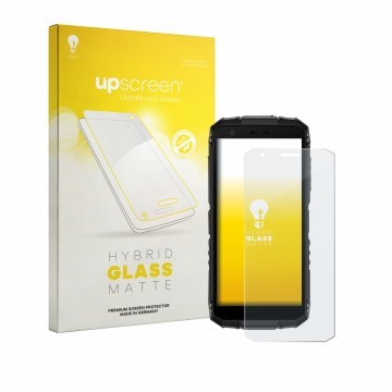 Front side of a product packaging with the brand logo upscreen. Next to it is the device Doogee Fire 3 shown with the correspo