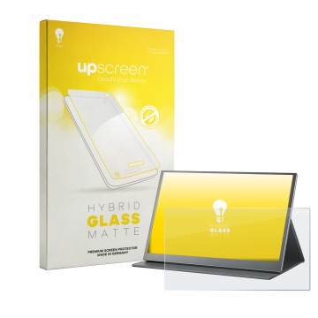 Vorderseite einer Produktverpackung mit dem Markenlogo upscreen. Daneben ist das Gerät Xyvolve 15.6