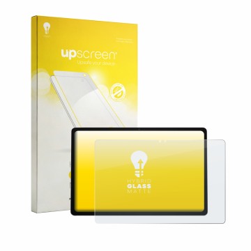 Vorderseite einer Produktverpackung mit dem Markenlogo upscreen. Daneben ist das Gerät ASUS Chromebook CM32 mit dem zugehörige