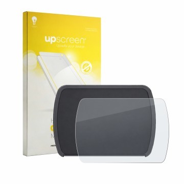 Face avant d’un emballage produit avec le logo de la marque upscreen. À côté, l’appareil Motocaddy M1 DHC 2026 est représenté 