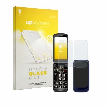 Face avant d’un emballage produit avec le logo de la marque upscreen. À côté, l’appareil Guwet G739 (Avant+Arrière) est représ