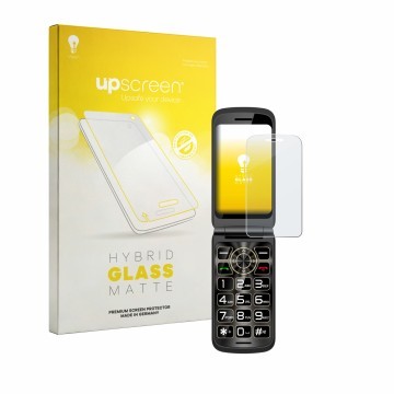 Vorderseite einer Produktverpackung mit dem Markenlogo upscreen. Daneben ist das Gerät Guwet G739 mit dem zugehörigen Displays