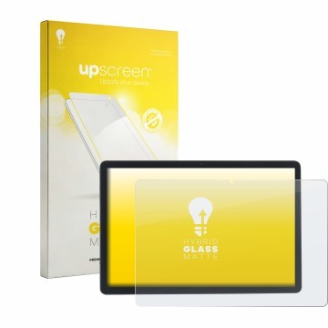 Parte frontale di una confezione del prodotto con il logo del marchio upscreen. Accanto è raffigurato il dispositivo Acepad A1