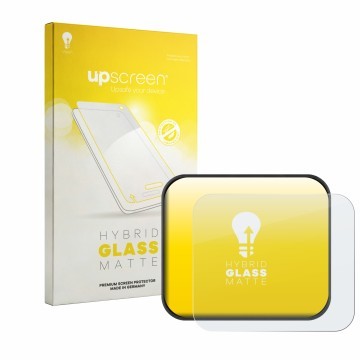 Face avant d’un emballage produit avec le logo de la marque upscreen. À côté, l’appareil Saphe T est représenté avec la protec