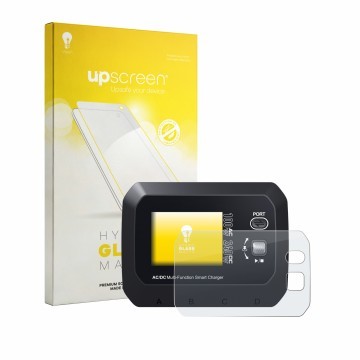 Vorderseite einer Produktverpackung mit dem Markenlogo upscreen. Daneben ist das Gerät SkyRc Q100 Neo mit dem zugehörigen Disp