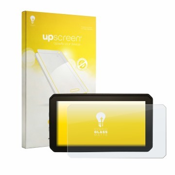 Parte frontale di una confezione del prodotto con il logo del marchio upscreen. Accanto è raffigurato il dispositivo Interphon