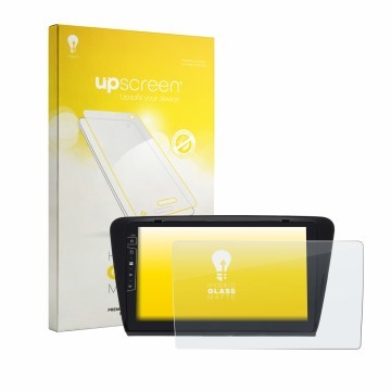 Front side of a product packaging with the brand logo upscreen. Next to it is the device Dynavin D9-7 Premium Flex shown with 