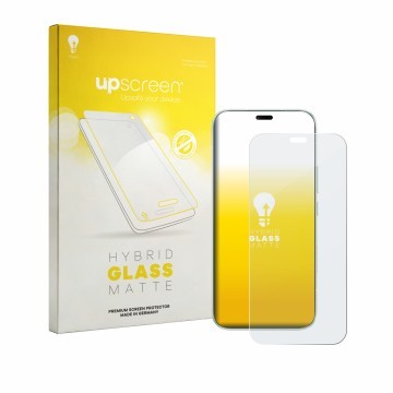 Parte frontale di una confezione del prodotto con il logo del marchio upscreen. Accanto è raffigurato il dispositivo Honor 600