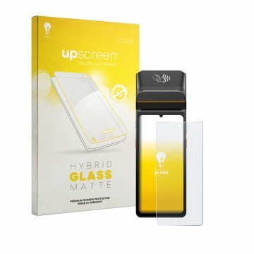 Parte frontal de un envase de producto con el logotipo de la marca upscreen. Al lado se muestra el dispositivo Brainsport myPA