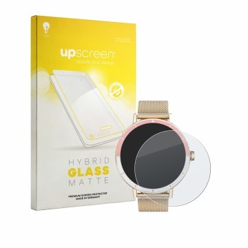 Parte frontal de un envase de producto con el logotipo de la marca upscreen. Al lado se muestra el dispositivo Keeponfit Smart