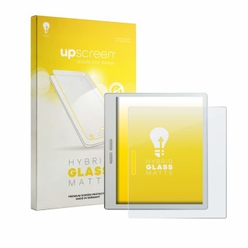 Vorderseite einer Produktverpackung mit dem Markenlogo upscreen. Daneben ist das Gerät Bigme B7 Pro mit dem zugehörigen Displa