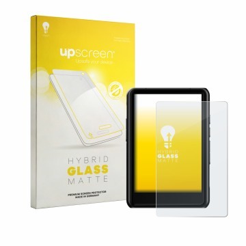Parte frontal de un envase de producto con el logotipo de la marca upscreen. Al lado se muestra el dispositivo Hiby R3 Pro II 