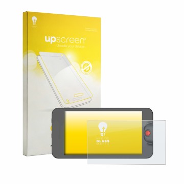 Parte frontale di una confezione del prodotto con il logo del marchio upscreen. Accanto è raffigurato il dispositivo Osee T5 P