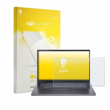 Parte frontale di una confezione del prodotto con il logo del marchio upscreen. Accanto è raffigurato il dispositivo Acer Aspi