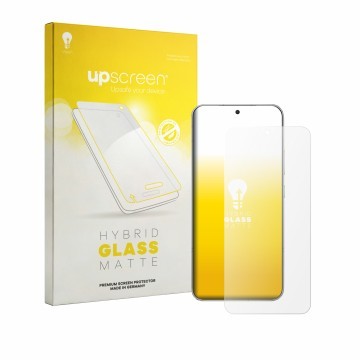 Face avant d’un emballage produit avec le logo de la marque upscreen. À côté, l’appareil Honor Win Turbo est représenté avec l