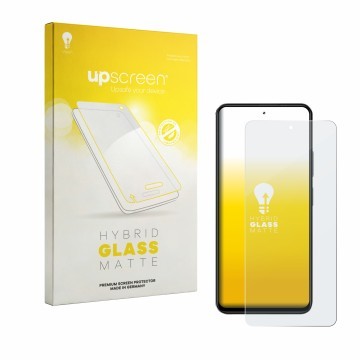 Face avant d’un emballage produit avec le logo de la marque upscreen. À côté, l’appareil Blackview Color 6 est représenté avec