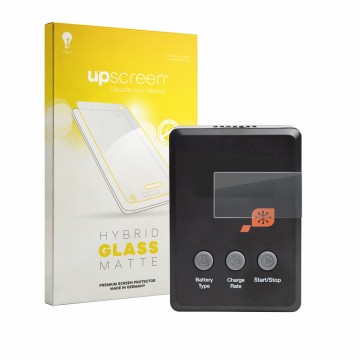 Parte frontal de un envase de producto con el logotipo de la marca upscreen. Al lado se muestra el dispositivo Spektrum Smart 