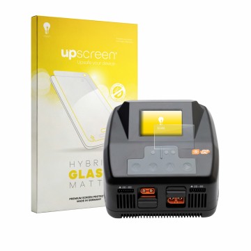Parte frontal de un envase de producto con el logotipo de la marca upscreen. Al lado se muestra el dispositivo Spektrum Smart 
