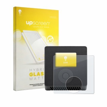 Parte frontal de un envase de producto con el logotipo de la marca upscreen. Al lado se muestra el dispositivo Spektrum Smart 