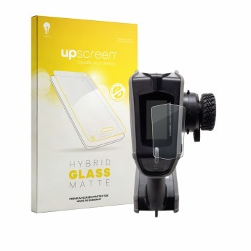 Face avant d’un emballage produit avec le logo de la marque upscreen. À côté, l’appareil Spektrum DX Rugged Plus est représent