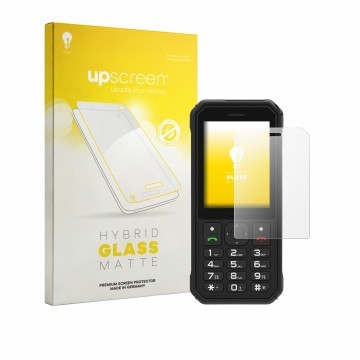 Face avant d’un emballage produit avec le logo de la marque upscreen. À côté, l’appareil AGM M11 est représenté avec la protec